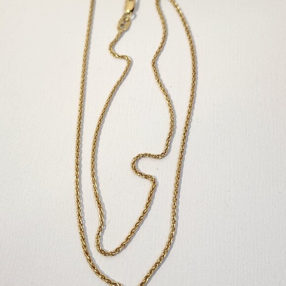 3.48g Italy 14K Gold Wheat (Spiga) Rope Chain Necklace 18" 1.2mm VTG - Picture 5 of 12